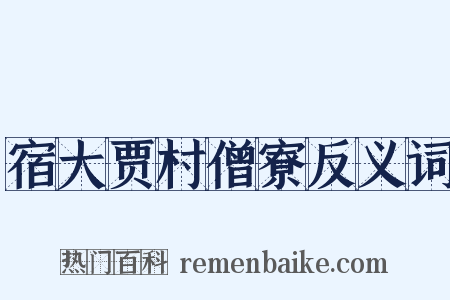 宿大贾村僧寮反义词是什么意思的图片